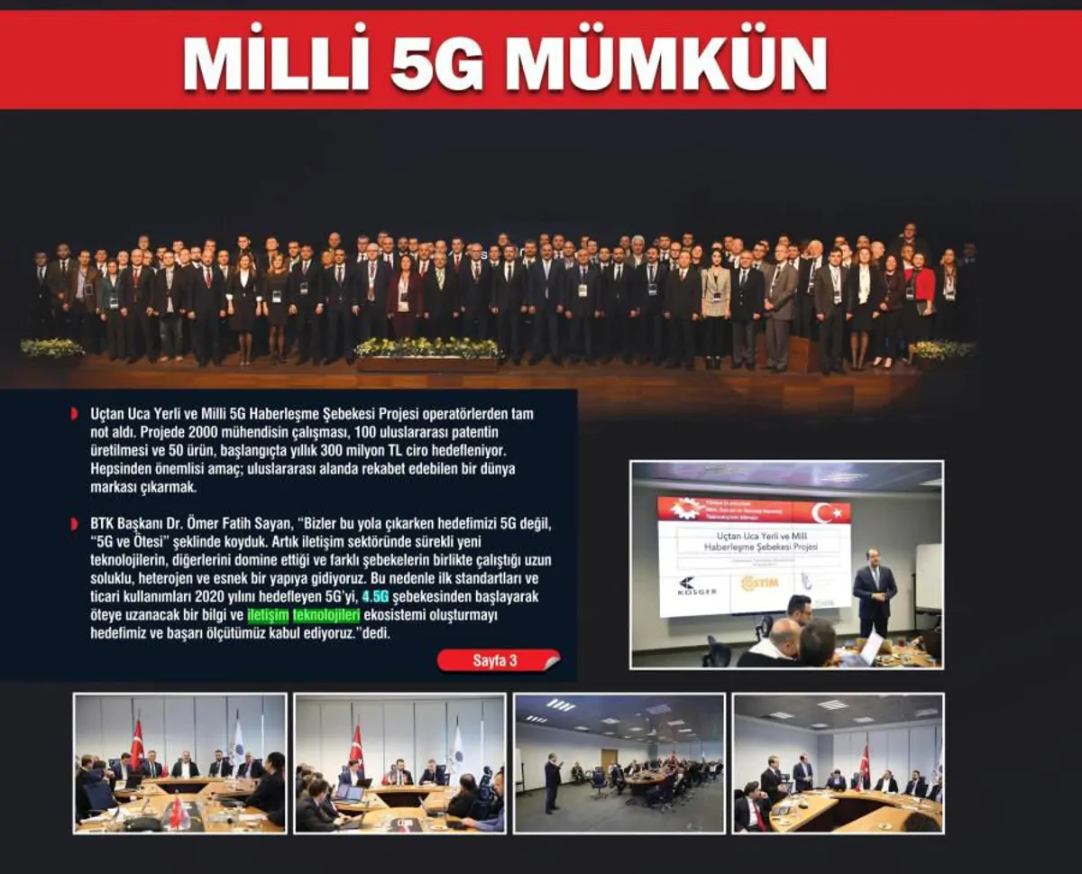 Milli 5G OSTİM Gazetesi Manşetinde