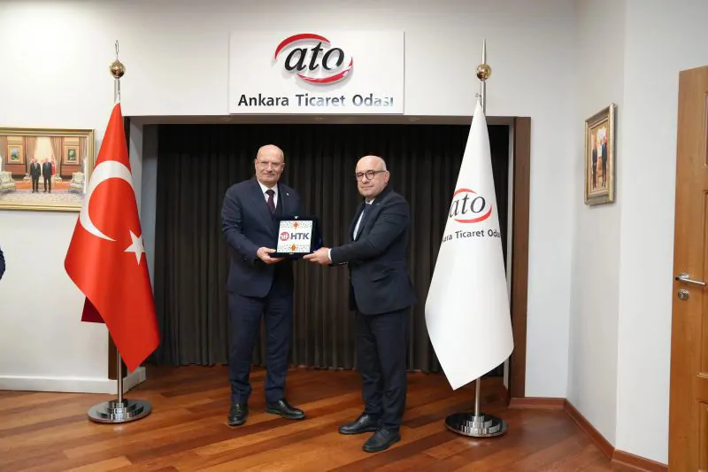 HTK Başkanı R. Rusen Kömürcü ve Yönetim Kurulu Üyeleri, ATO Başkanı Gürsel Baran'ı Ziyaret Ederek İşbirliği Fırsatlarını Değerlendirdi